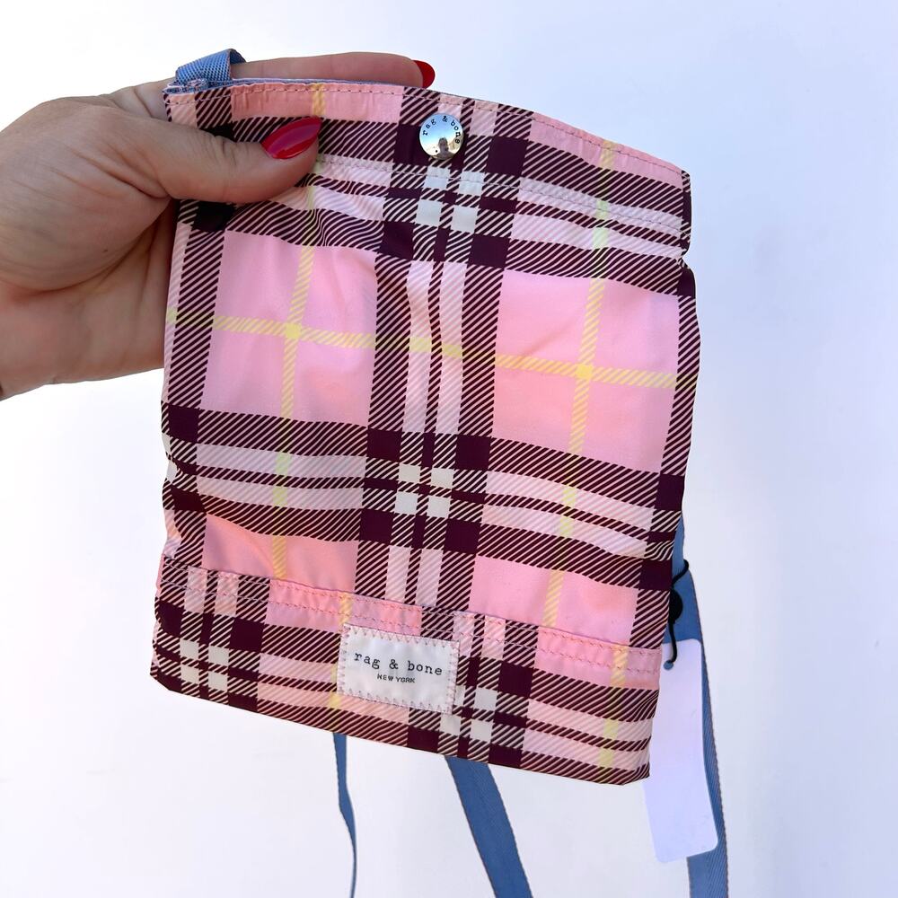 New Rag & Bone Addison Pouch Crossbody Purse Pink Plaid Y2K Bag Mini - Picture 6 of 13